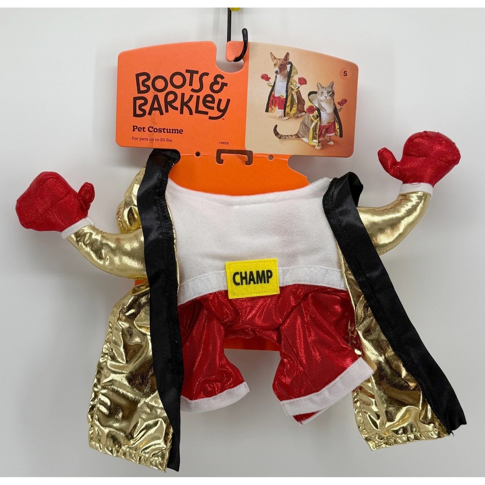 Boots & Barkley Boxer Pet Costume Gold Red Champ Dog Cat Size Small NEW